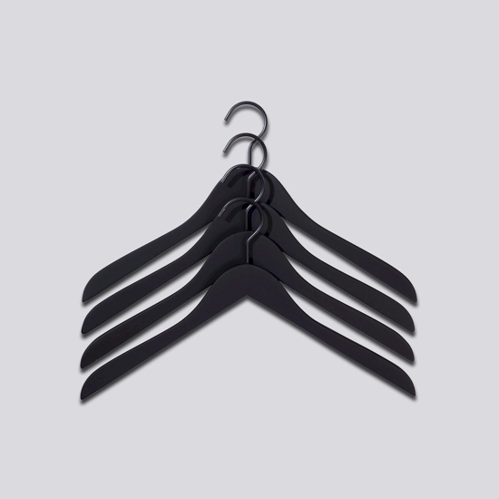 HAY Coat hanger, black, 4 pcs