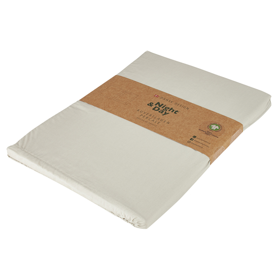 Billede af Økologisk Percale kuvertlagen Night&Day, 90x200x9+15 - Sand