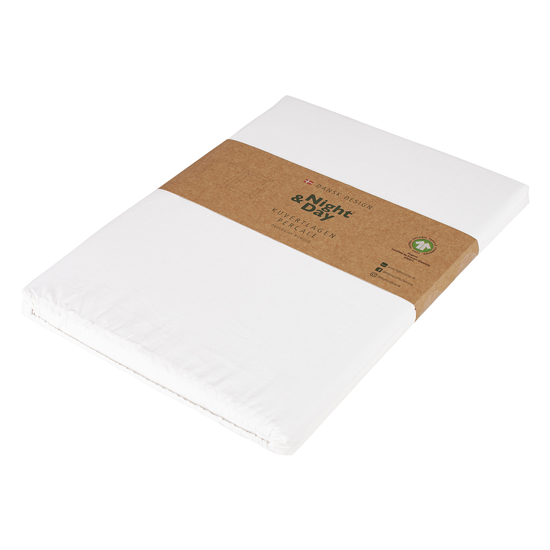 Billede af Økologisk Percale kuvertlagen Night&Day, 140x200x9+15 - Hvid